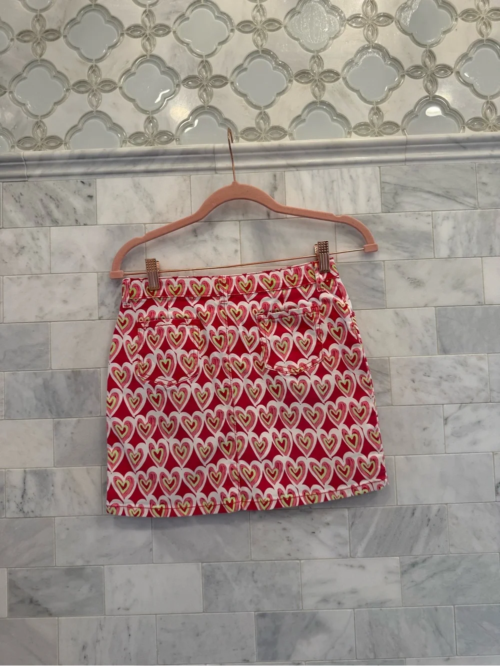 Gymboree heart denim skirt